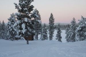 Aufnahme einer der Saunen, die an keiner Hütte fehlten.
