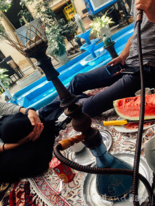 Iran, Wasserpfeife und Melone